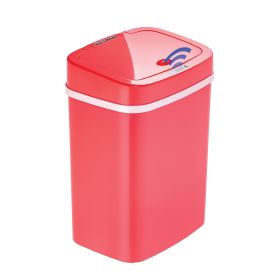 Automatic Bathroom Trash Can, 3 Gallon Plastic Motion Sensor Garbage Bin with Soft Close Lid, Rose