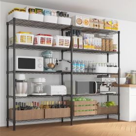 58''W Adjustable Storage Shelves 1500LBS NSF Wire Shelving Unit 5 Tier Metal Shelving for Storage Rack Shelves for Storage Heavy Duty Garage Shel