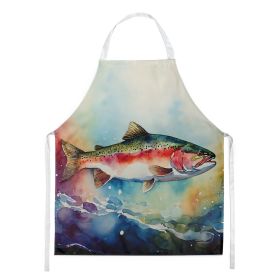 Rainbow Trout Apron Cooking Kitchen Server Baking Crafts Gardening for Adult Women Men, Unisex, Large, Multicolor