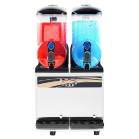 Commercial Frozen Drink Maker, 15Lx2 Double Tank Slushy Machine, 120 Cups Stainless Steel Margarita Smoothie Frozen Drink Machine
